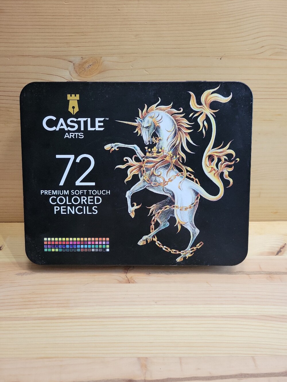 Castle Arts 72 Premium Soft Touch Colored Pencils in Tin Box